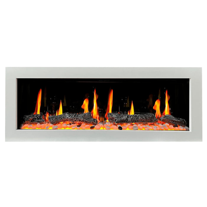 Litedeer homes 55inch smart fireplace with white trim
