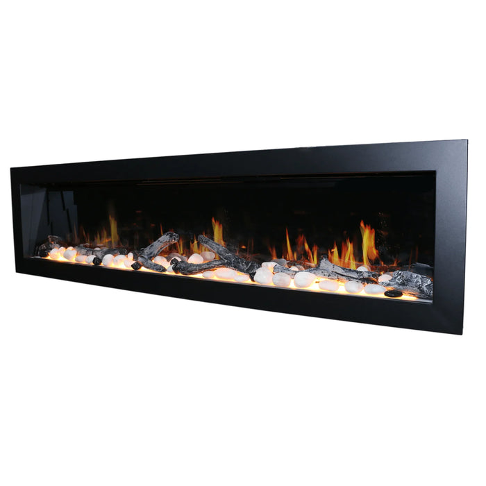 Litedeer Latitude II 68" Smart Wall Mounted Electric Fireplace with App - ZEF68X,Black - Litedeer Homes