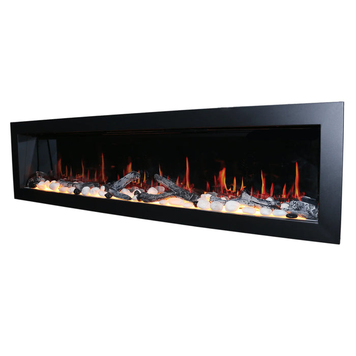 Litedeer Latitude II 68" Smart Wall Mounted Electric Fireplace with App - ZEF68X,Black - Litedeer Homes