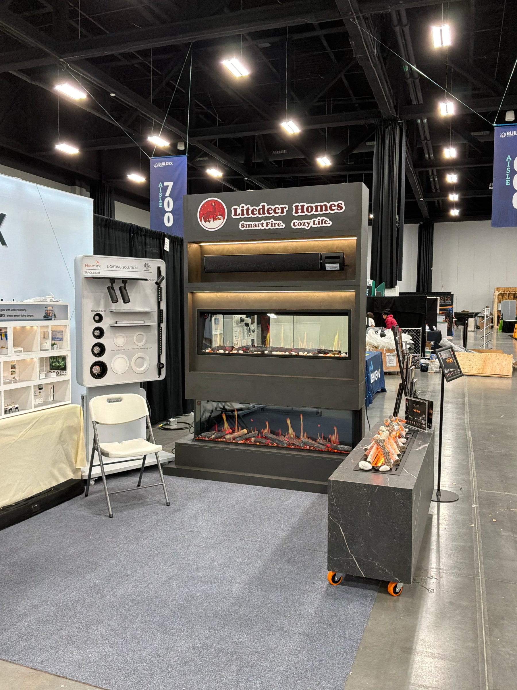 Real Litedeer Homes Booth 619 at BUILDEX Alberta, photographed October 20 2026