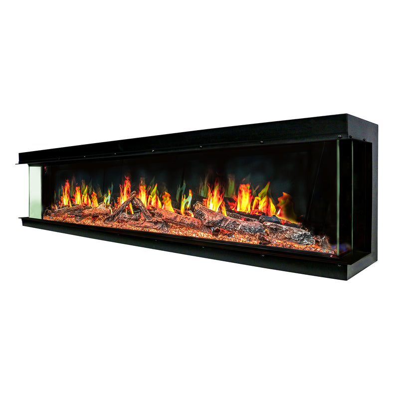 Litedeer Homes Warmcastle ZEF72TA 72" 3-Sided Panoramic Smart Electric Fireplace