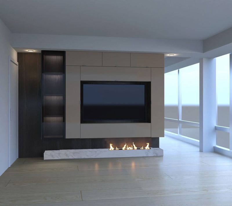 Litedeer Homes Mercury 72“ Smart 3D Water Vapor Fireplace Cassette – 4-Sided See-Through Mist Fireplace with App & Remote Control (VEW72A / VEW72M)