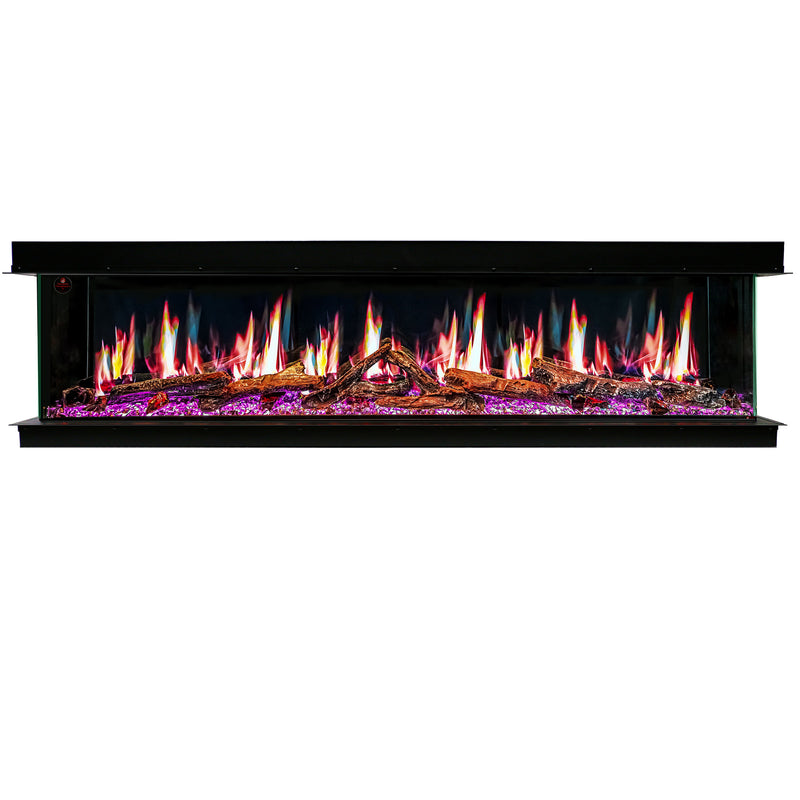 Litedeer Homes Warmcastle ZEF72TA 72" 3-Sided Panoramic Smart Electric Fireplace