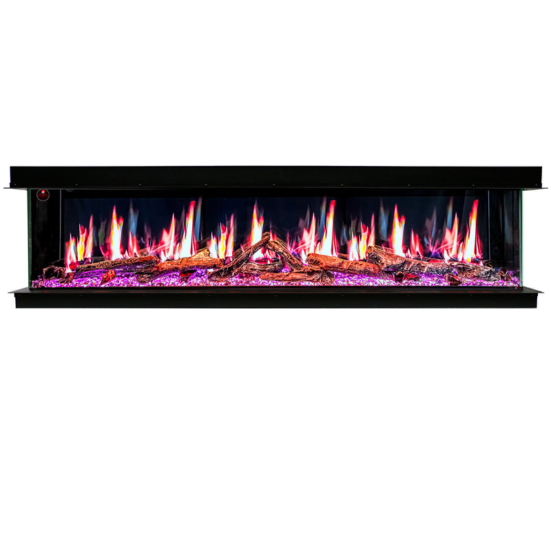 Litedeer Homes Warmcastle ZEF72TA 72" 3-Sided Panoramic Smart Electric Fireplace