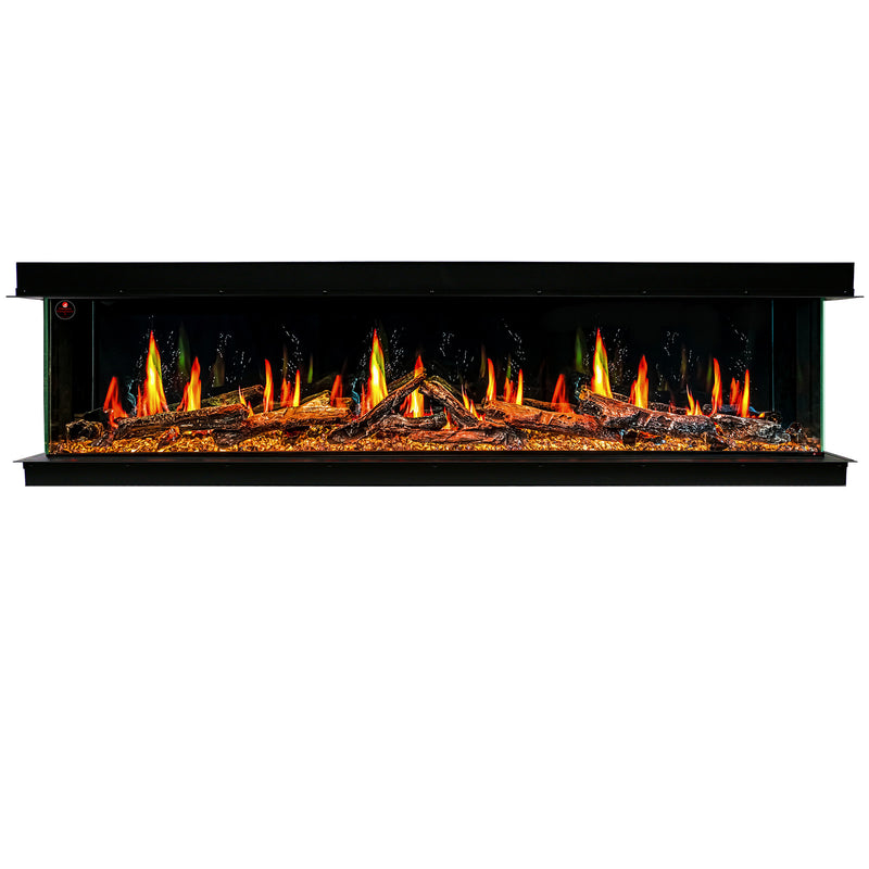 Litedeer Homes Warmcastle ZEF72TA 72" 3-Sided Panoramic Smart Electric Fireplace