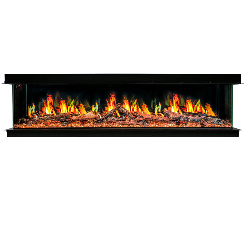Litedeer Homes Warmcastle ZEF72TA 72" 3-Sided Panoramic Smart Electric Fireplace