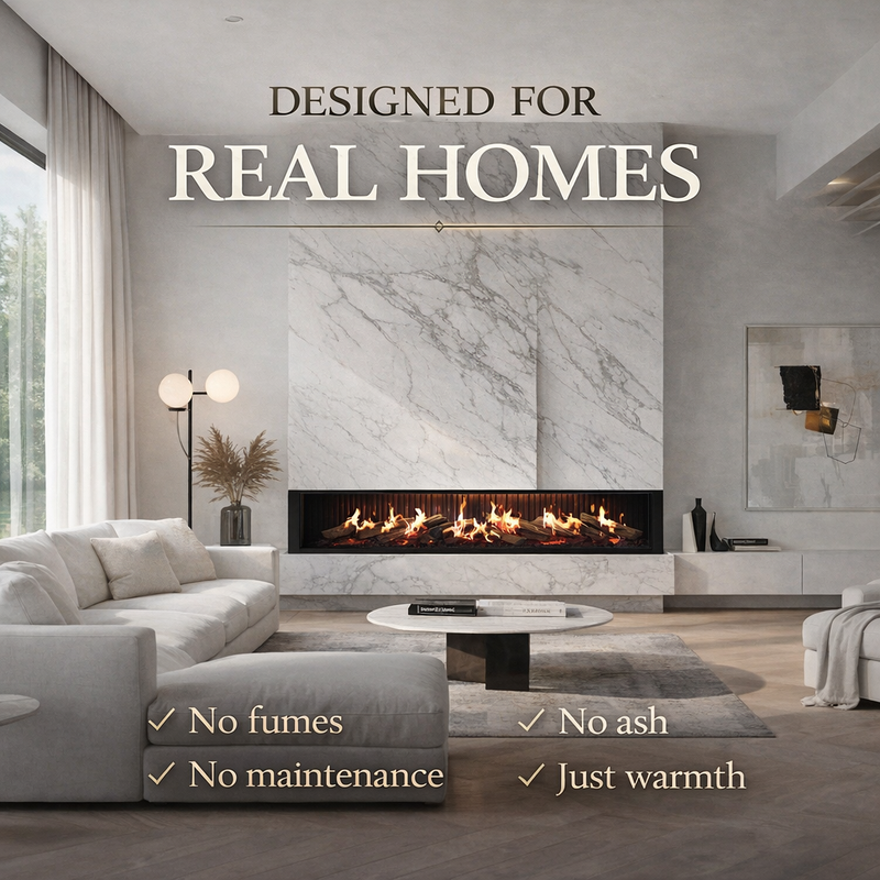 Aurora X72 72" Holographic Electric Fireplace | Built-in Architectural Flame System | Smart Control | Ultra-Realistic 3D Flame