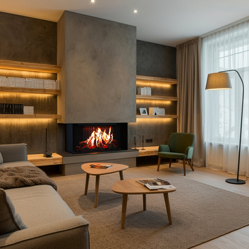 Aurora X50 50-Inch 3D Holographic Fireplace | Luxury Built-In Electric Fireplace