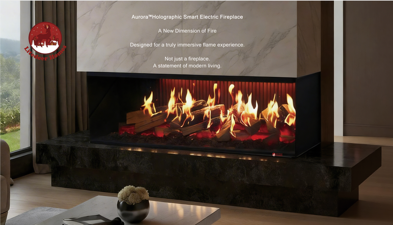 Aurora X72 72" Holographic Smart Electric Fireplace | 3-Sided Luxury Fireplace for Modern Living