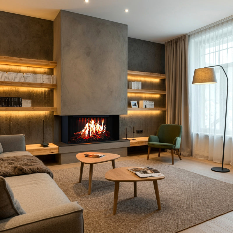 Aurora X72 72" Holographic Electric Fireplace | Built-in Architectural Flame System | Smart Control | Ultra-Realistic 3D Flame