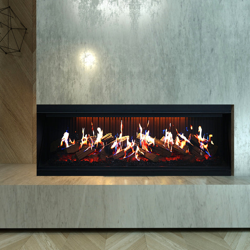 Aurora X72 72" Holographic Electric Fireplace | Built-in Architectural Flame System | Smart Control | Ultra-Realistic 3D Flame