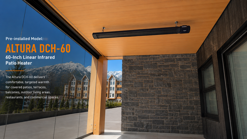 Altura 60" Linear Patio Heater | 2800W Infrared Electric Outdoor Heater, Wall & Ceiling Mounted, Smart Control, IP55 Weatherproof
