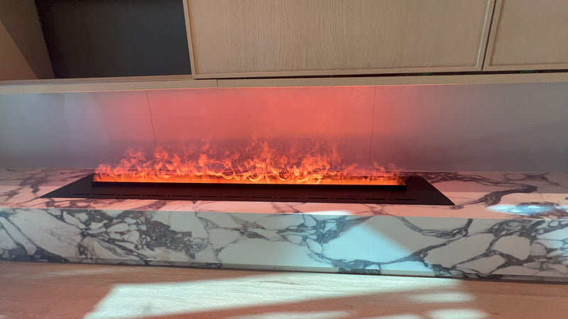 Litedeer Homes Mercury 72“ Smart 3D Water Vapor Fireplace Cassette – 4-Sided See-Through Mist Fireplace with App & Remote Control (VEW72A / VEW72M)