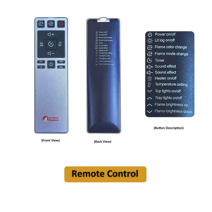 New Remote Control for Litedeer Homes Smart Electric Fireplaces (2025 Version Model: Remote_20252A)