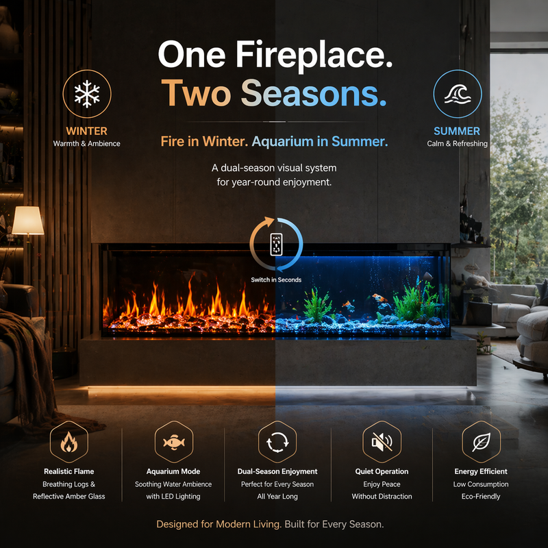 Chimenea eléctrica inteligente Warmcastle de 3 lados y 60 pulgadas (modelo 2025) con aplicación wifi y cristales tipo diamante (modelo: ZEF60T)