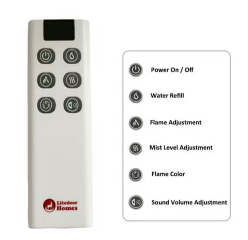 Remote Control for Litedeer Homes Mercury Water Vapor Smart Fireplace Cassette | VEW40A–VEW100A