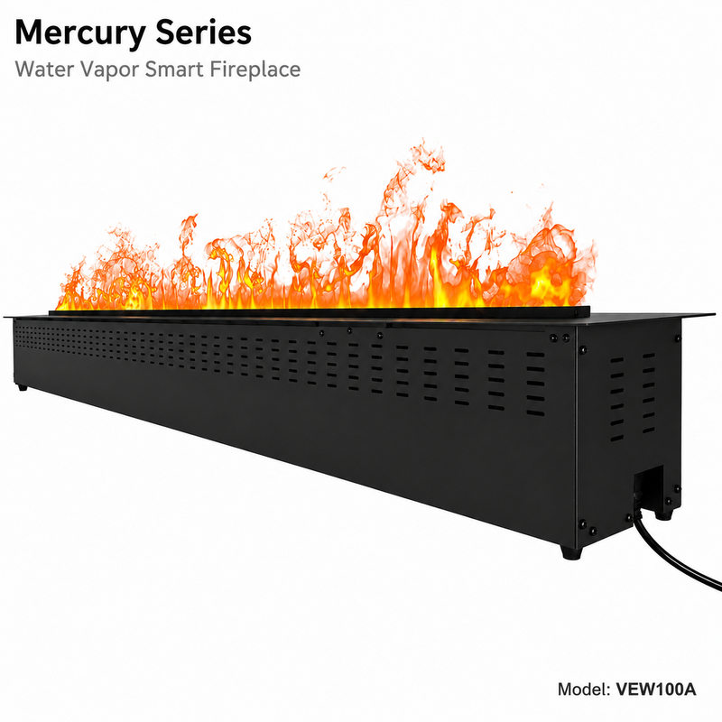 Litedeer Homes Mercury VEW100A XL Large 100-Inch 3D Water Vapor Smart Electric Fireplace Cassette