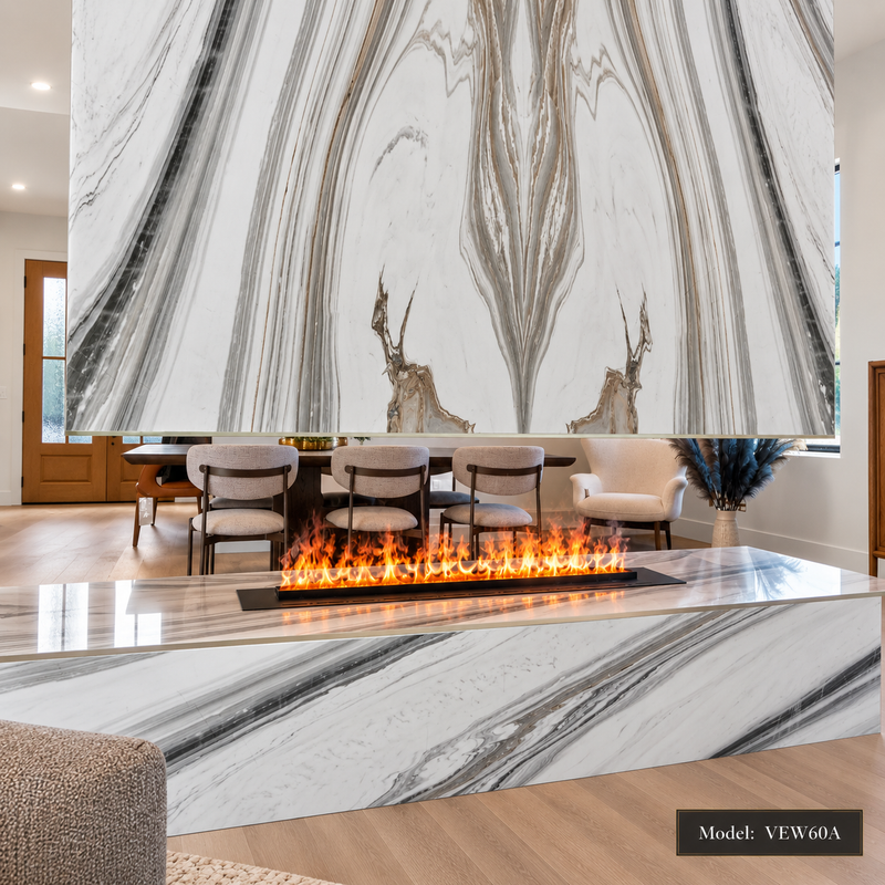 Mercury VEW60 60-Inch 3D Water Vapor Fireplace Cassette | 4-Sided Smart Fireplace