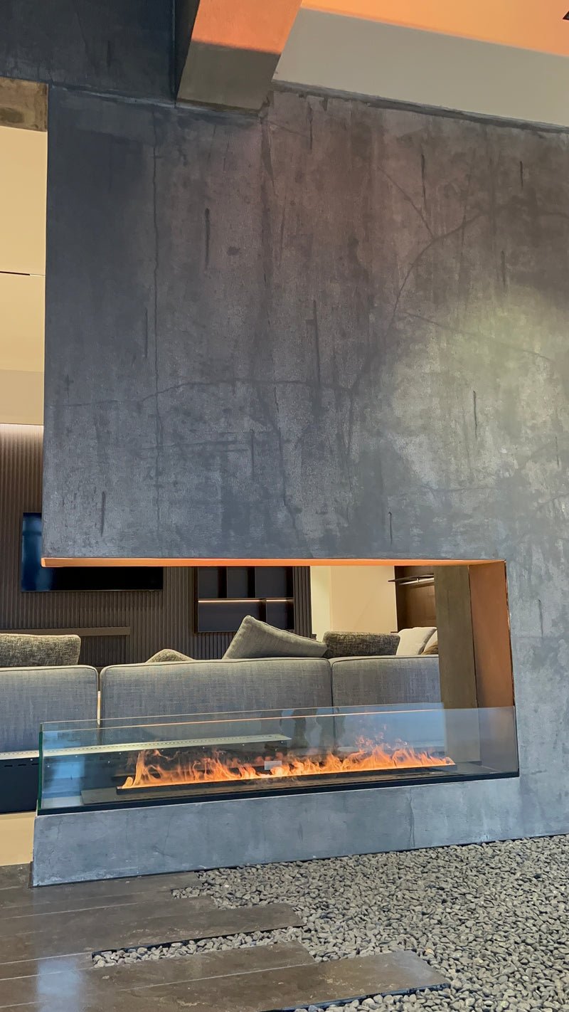 Litedeer Homes Mercury 72“ Smart 3D Water Vapor Fireplace Cassette – 4-Sided See-Through Mist Fireplace with App & Remote Control (VEW72A / VEW72M)