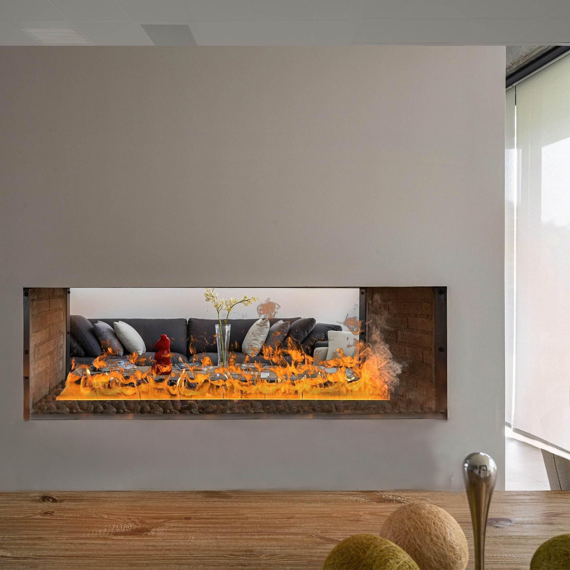 50-Inch Water Vapor Fireplace Cassette | 3D Built-in Smart Mist