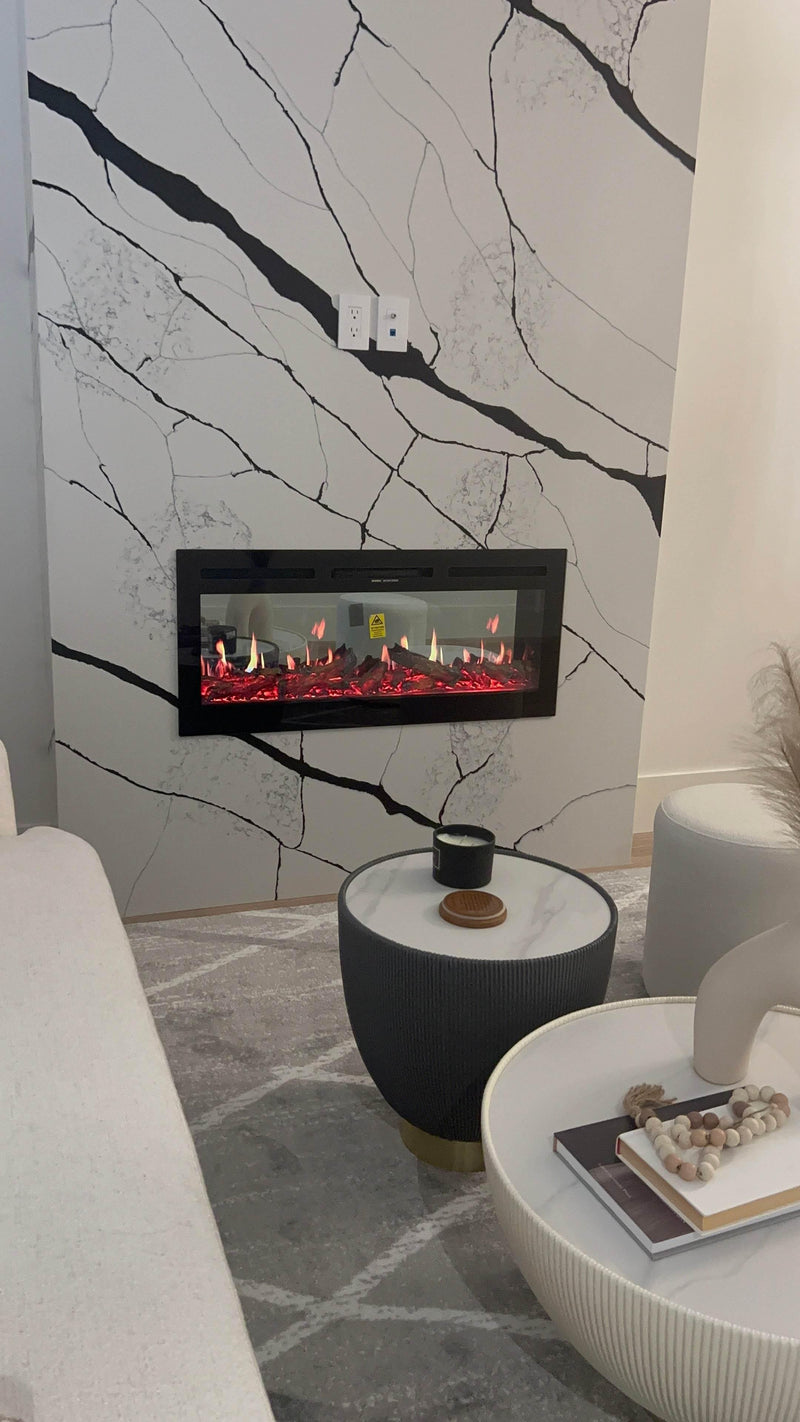 Litedeer Homes Aimée 40-Inch Smart Electric Fireplace with App Crackling Sounds 5 Unique Flame (Model: ZEF40L) - Litedeer Homes