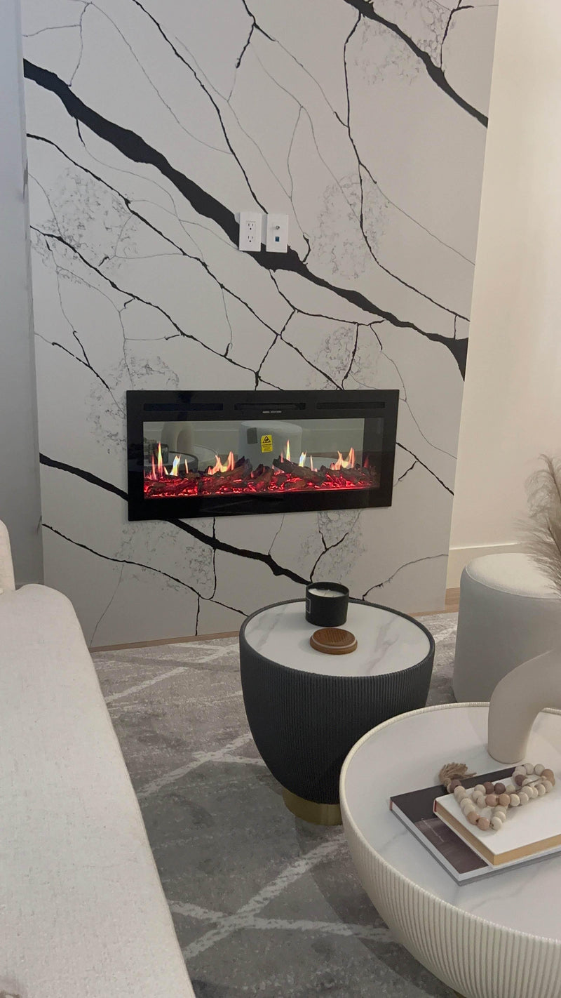 Litedeer Homes Aimée 40-Inch Smart Electric Fireplace with App Crackling Sounds 5 Unique Flame (Model: ZEF40L) - Litedeer Homes