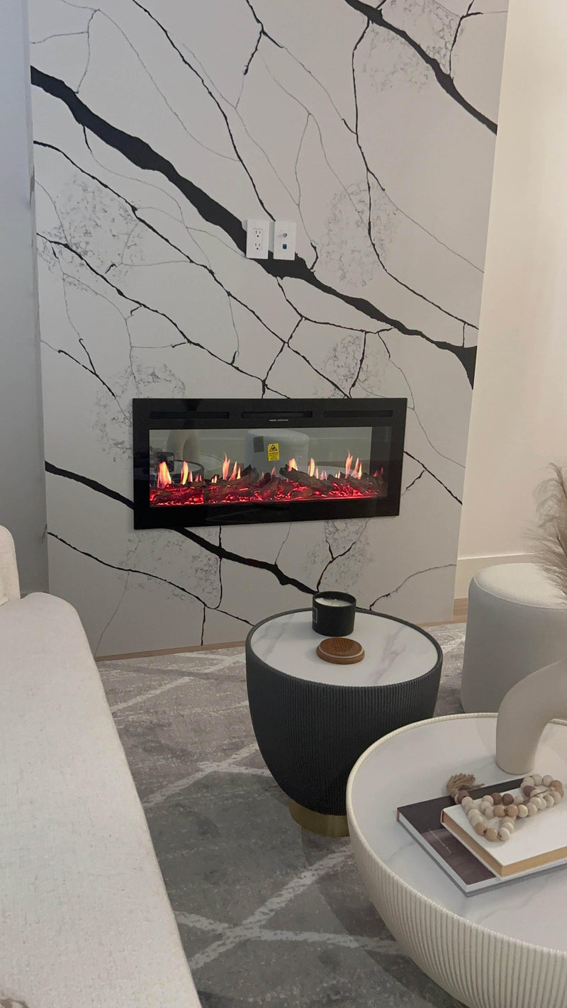 Litedeer Homes Aimée 40-Inch Smart Electric Fireplace with App Crackling Sounds 5 Unique Flame (Model: ZEF40L) - Litedeer Homes