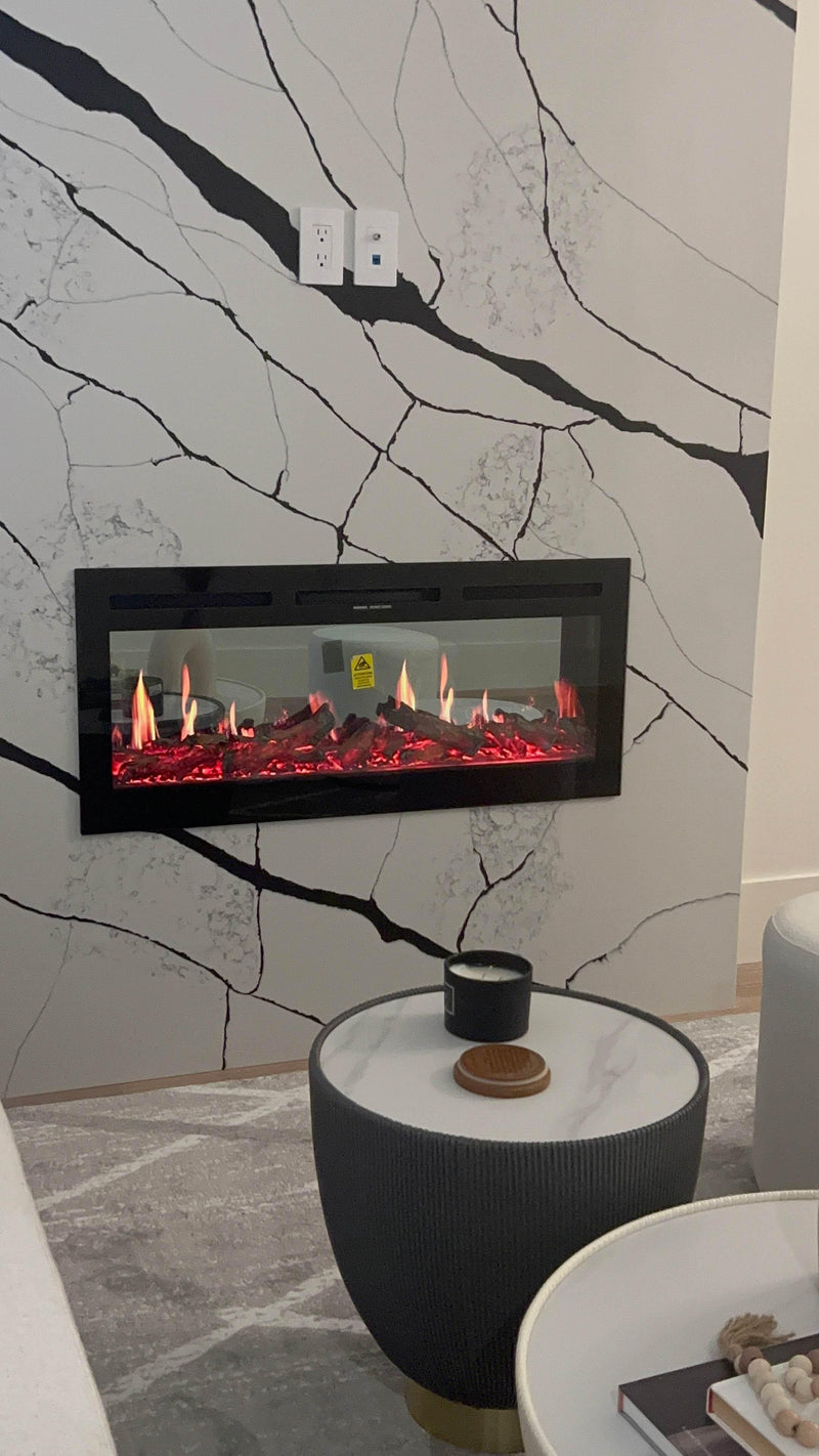 Litedeer Homes Aimée 40-Inch Smart Electric Fireplace with App Crackling Sounds 5 Unique Flame (Model: ZEF40L) - Litedeer Homes