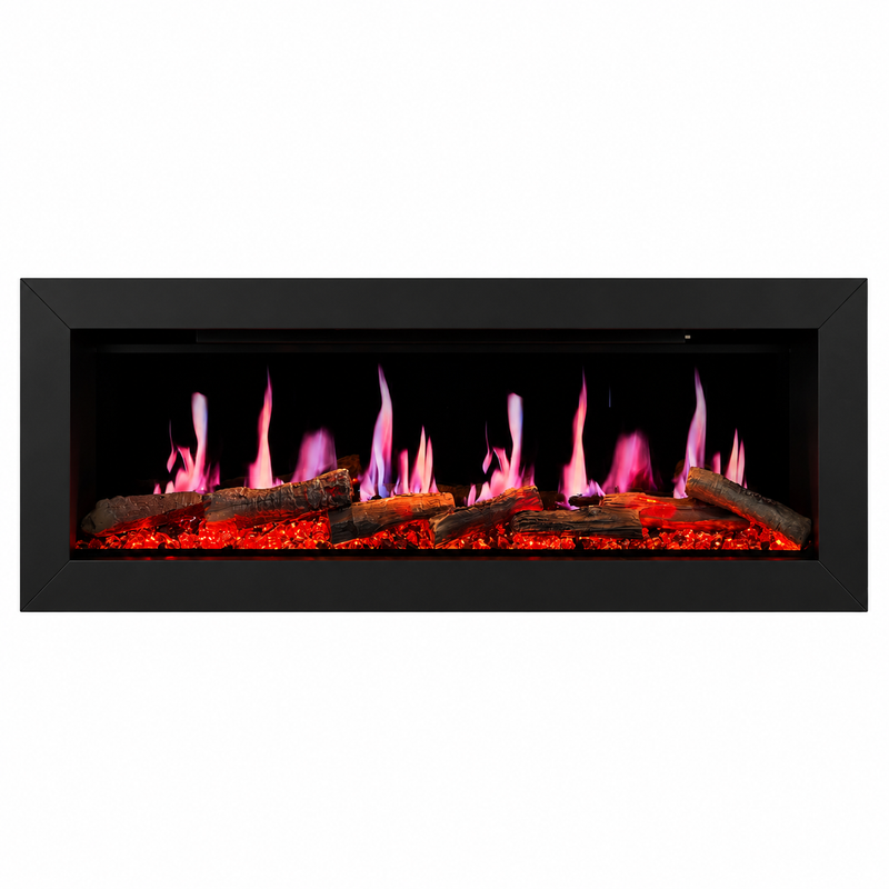 Litedeer Homes ZEF48X 48" Smart Electric Fireplace | Ultra-Slim Wall Mounted & Recessed | HD Multi-Flame, Breathing Logs, App Control