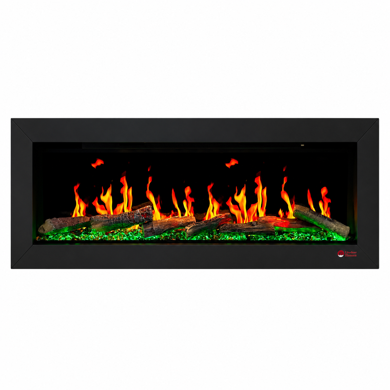Litedeer Homes ZEF48X 48" Smart Electric Fireplace | Ultra-Slim Wall Mounted & Recessed | HD Multi-Flame, Breathing Logs, App Control