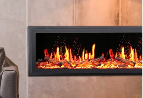 Foyer électrique linéaire ultra mince Latitude de Litedeer de 65 po avec application - ZEF65X, noir 