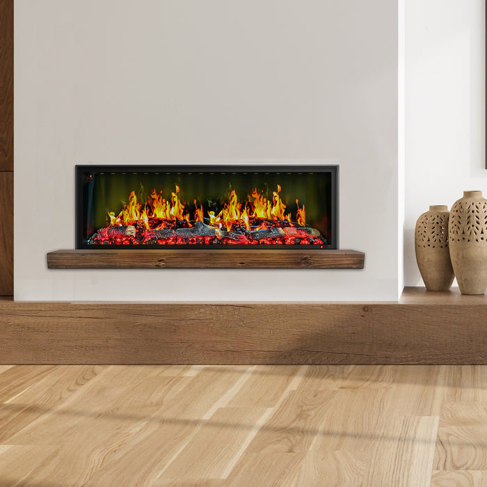 2025 New Litedeer Latitude 55" Ultra-slim Smart Electric Fireplace with Crackling Sounds Multi-Style Flame, 5 Unique Colors, Breathing Logs,Smart App & Remote Control （Model：ZEF55T)