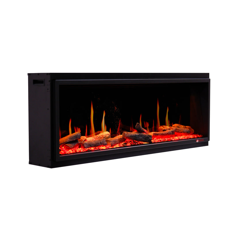 Litedeer Homes Latitude 55" Smart Built-In Electric Fireplace with Breathing Logs (Model ZEF55V)