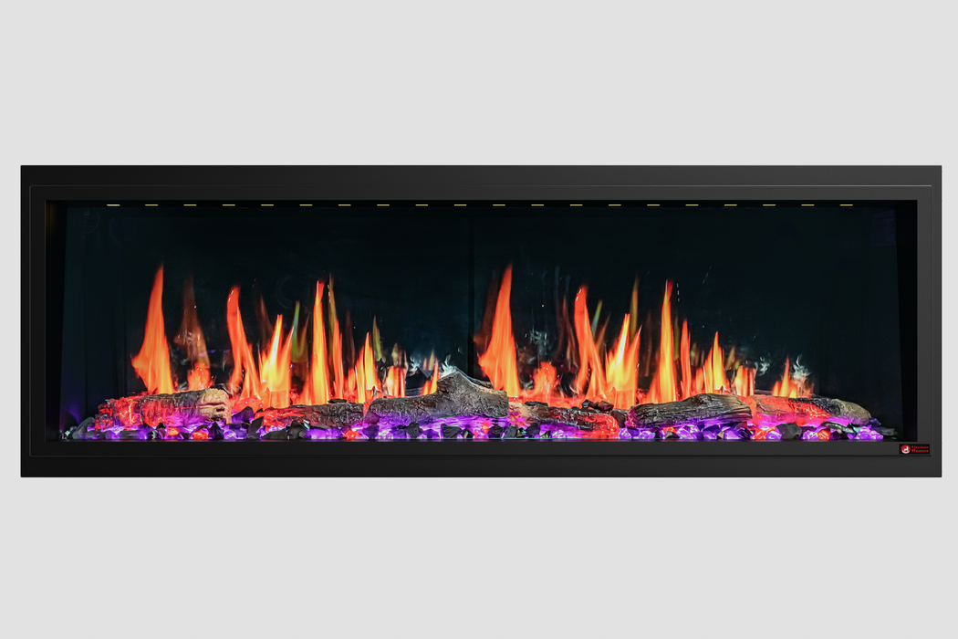 2025 New Litedeer Homes Latitude II 68" Smart Wall Mount Electric Fireplace with App Crushed Ice Rocks & Remote - ZEF68XC