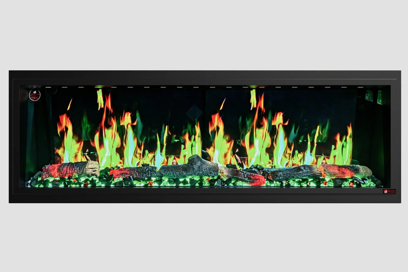 Chimenea eléctrica inteligente de pared Litedeer Homes Latitude II de 68" (2025), con aplicación, hielo picado y control remoto - ZEF68XC