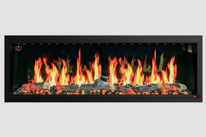 2025 New Litedeer Latitude II 58-inch Wall-Mounted Smart Electric Fireplace with Crackling Sounds, Multi-Flame Style, APP Control, Reflective Amber Glass - ZEF58T - Litedeer Homes