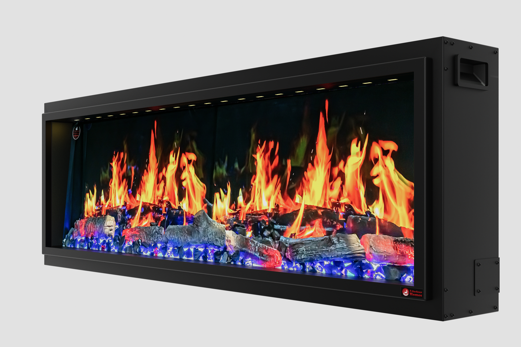 2025 New Litedeer Homes Latitude II 68" Smart Wall Mount Electric Fireplace with App Crushed Ice Rocks & Remote - ZEF68XC