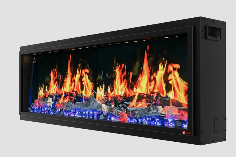 2025 New Litedeer Latitude II 58-inch Wall-Mounted Smart Electric Fireplace with Crackling Sounds, Multi-Flame Style, APP Control, Reflective Amber Glass - ZEF58T - Litedeer Homes