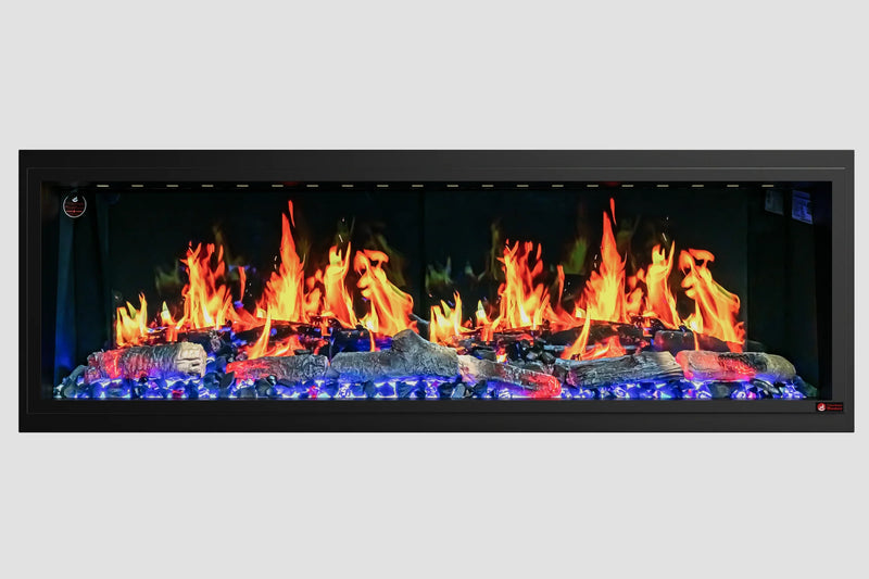 Chimenea eléctrica inteligente de pared Litedeer Homes Latitude II de 68" (2025), con aplicación, hielo picado y control remoto - ZEF68XC