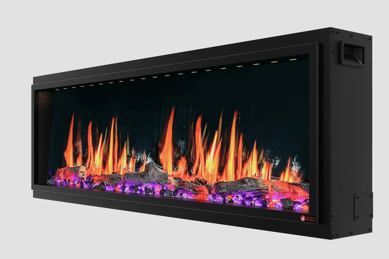 2025 New Litedeer Latitude II 58-inch Wall-Mounted Smart Electric Fireplace with Crackling Sounds, Multi-Flame Style, APP Control, Reflective Amber Glass - ZEF58T - Litedeer Homes