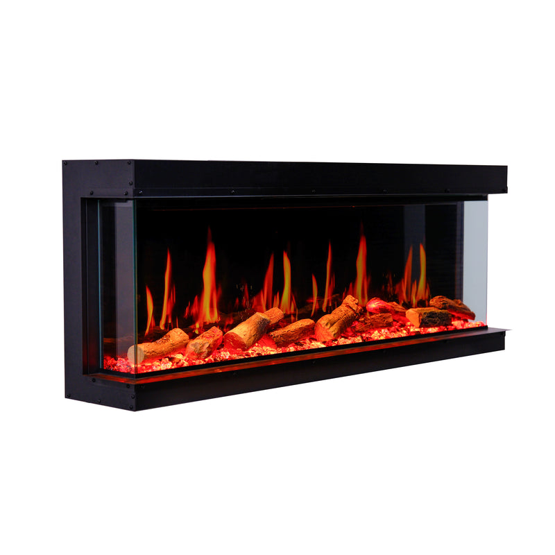 Litedeer Warmcastle ZEF60T 60" Original 3-Sided Smart Electric Fireplace – Patented GT-Xview Flame, Breathing Charcoal Bed, Wi-Fi Control, Factory-Direct Design