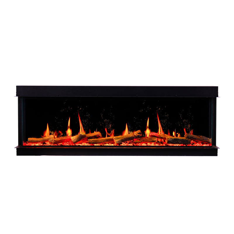Litedeer Warmcastle ZEF60T 60" Original 3-Sided Smart Electric Fireplace – Patented GT-Xview Flame, Breathing Charcoal Bed, Wi-Fi Control, Factory-Direct Design