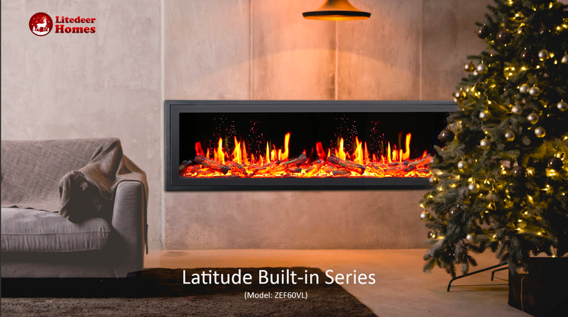 Chimenea eléctrica ultradelgada Litedeer Homes Alpine Series de 60 pulgadas con aplicación (modelo: ZEF60VL)