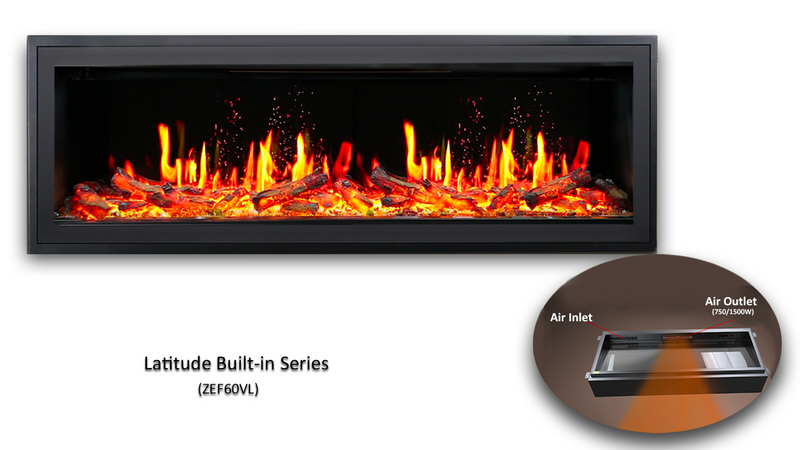 Chimenea eléctrica ultradelgada Litedeer Homes Alpine Series de 60 pulgadas con aplicación (modelo: ZEF60VL)