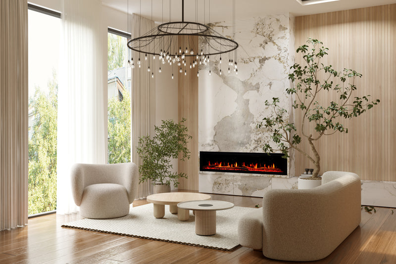 Latitude 55″ Built-In Smart Electric Fireplace with Aquarium Mode (Model: ZEF55T)