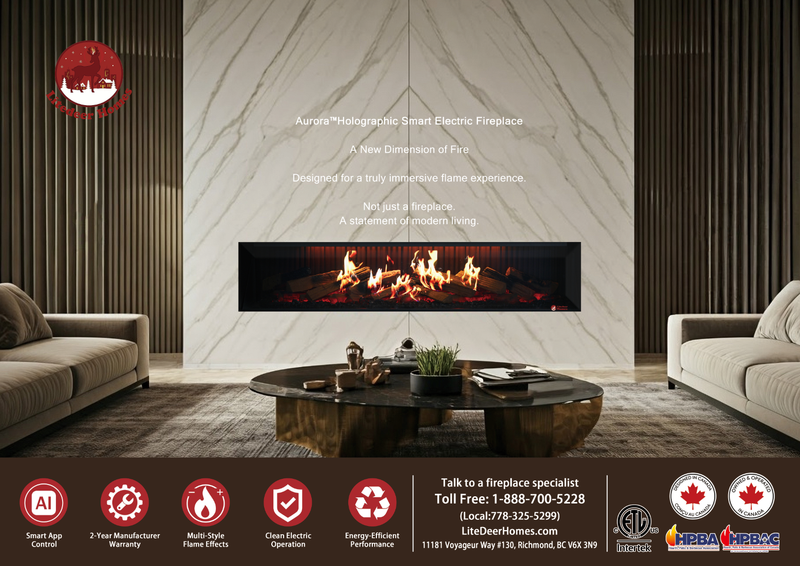 Aurora X72 72" Holographic Smart Electric Fireplace | 3-Sided Luxury Fireplace for Modern Living
