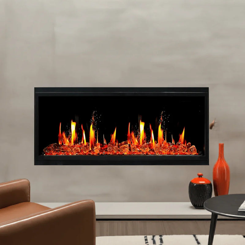 2025 New Litedeer Homes Latitude 45-inch Smart Electric Fireplace with 1-inch Trim Reflective Amber Glass - ZEF45XA - Litedeer Homes