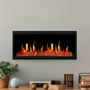 2025 New Litedeer Homes Latitude 45-inch Smart Electric Fireplace with 1-inch Trim Reflective Amber Glass - ZEF45XA - Litedeer Homes