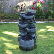 Litedeer 6 Tiered Cascading Stone Water Fountain with LED Lights and Auto-pump - DGF-173012 - Litedeer Homes