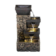 Litedeer 6 Tiered Cascading Stone Water Fountain with LED Lights and Auto-pump - DGF-173012 - Litedeer Homes